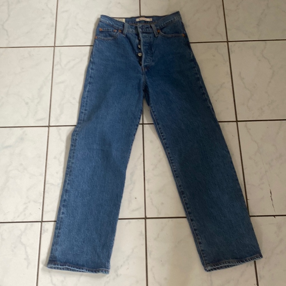 Levi's Ribcage Straight Ankle Length Jeans Blue Sz 26